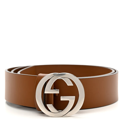 Gucci Selleria Calfskin Nickel Interlocking G 37mm Belt 90 36 Cuir 1 of 5