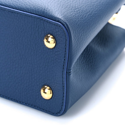 Louis Vuitton Taurillon Marble Capucines MM Midnight Blue 8 of 8