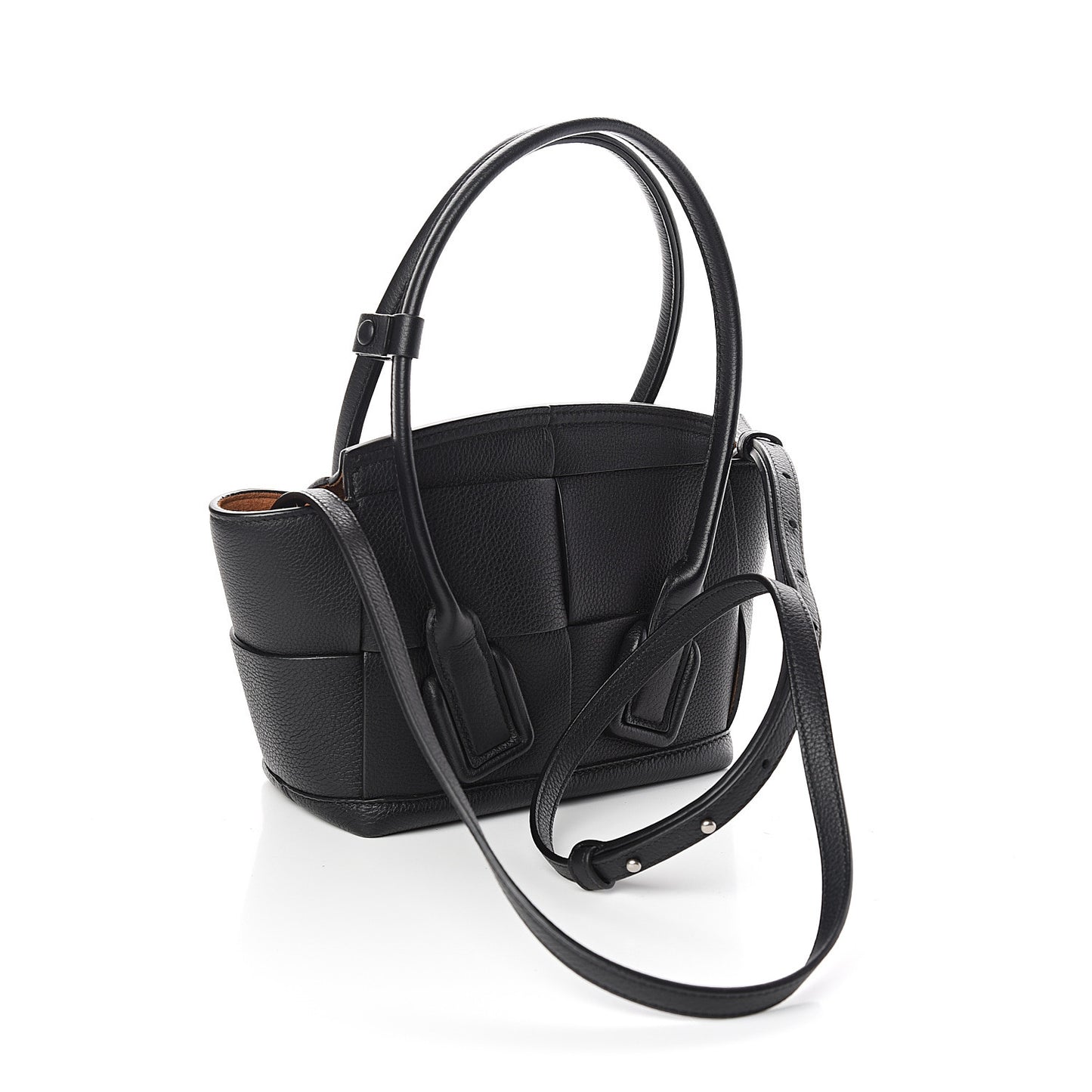 Grained Calfskin Mini Maxi Intrecciato Arco 33 Black