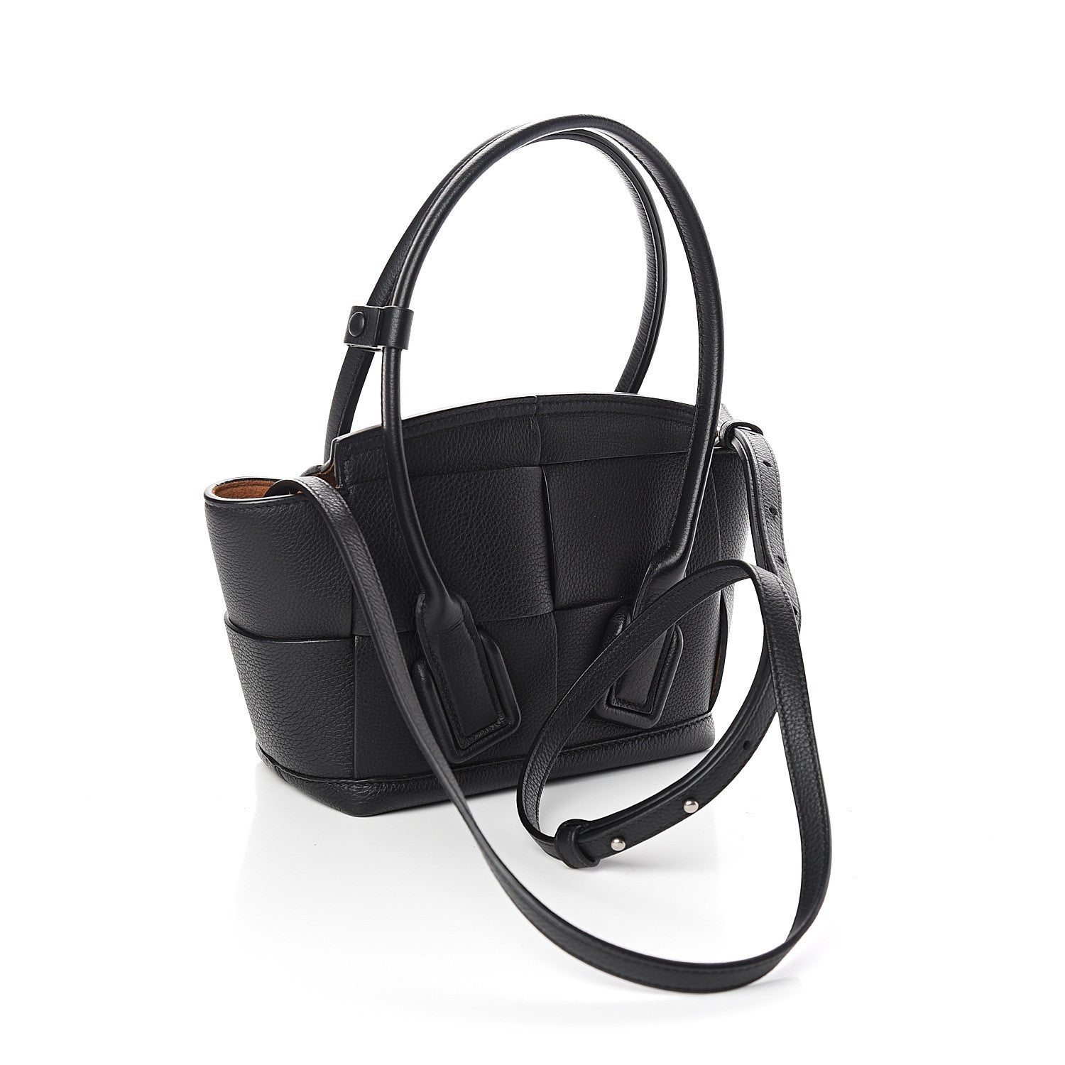 Bottega Veneta Grained Calfskin Mini Maxi Intrecciato Arco 33 Black 2 of 8