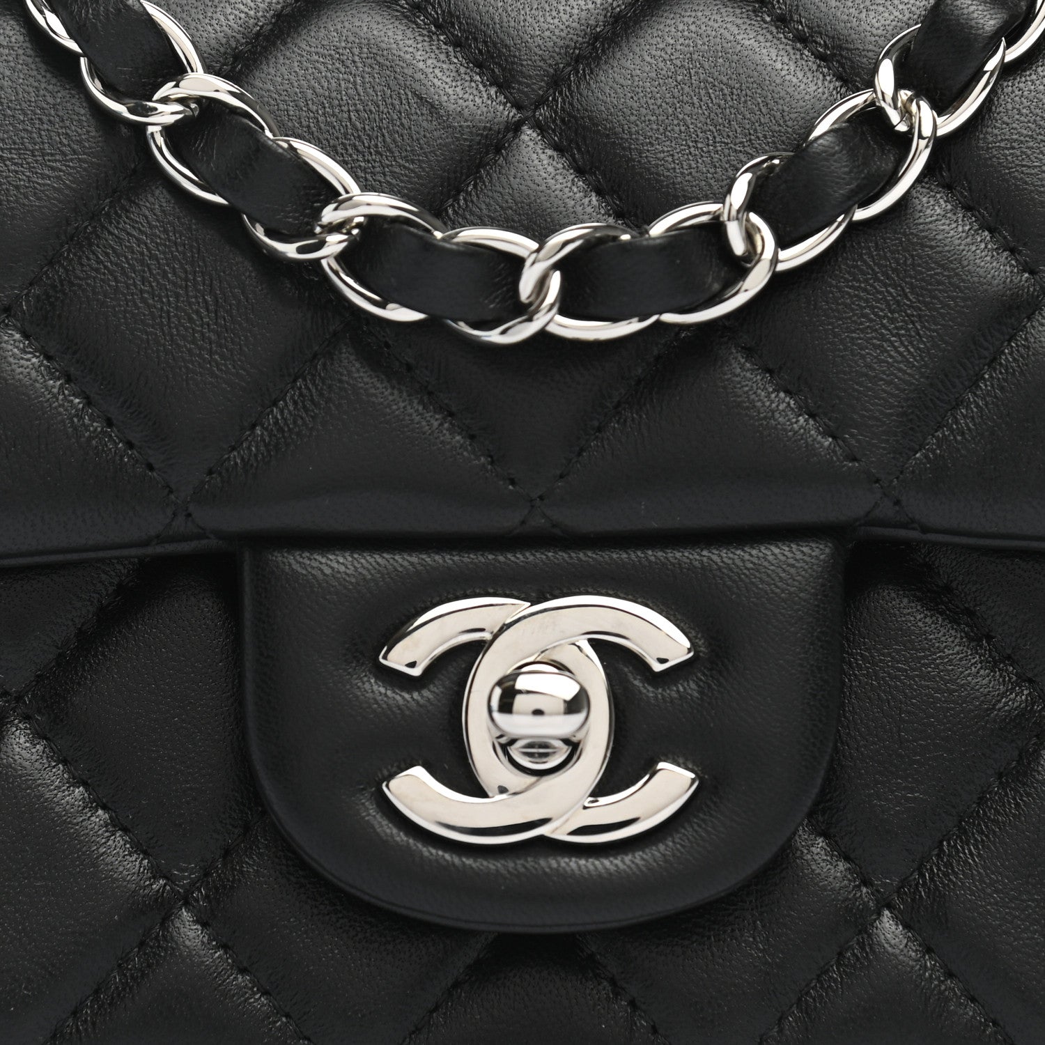 Chanel Lambskin Quilted Mini Rectangular Flap Black 8 of 11