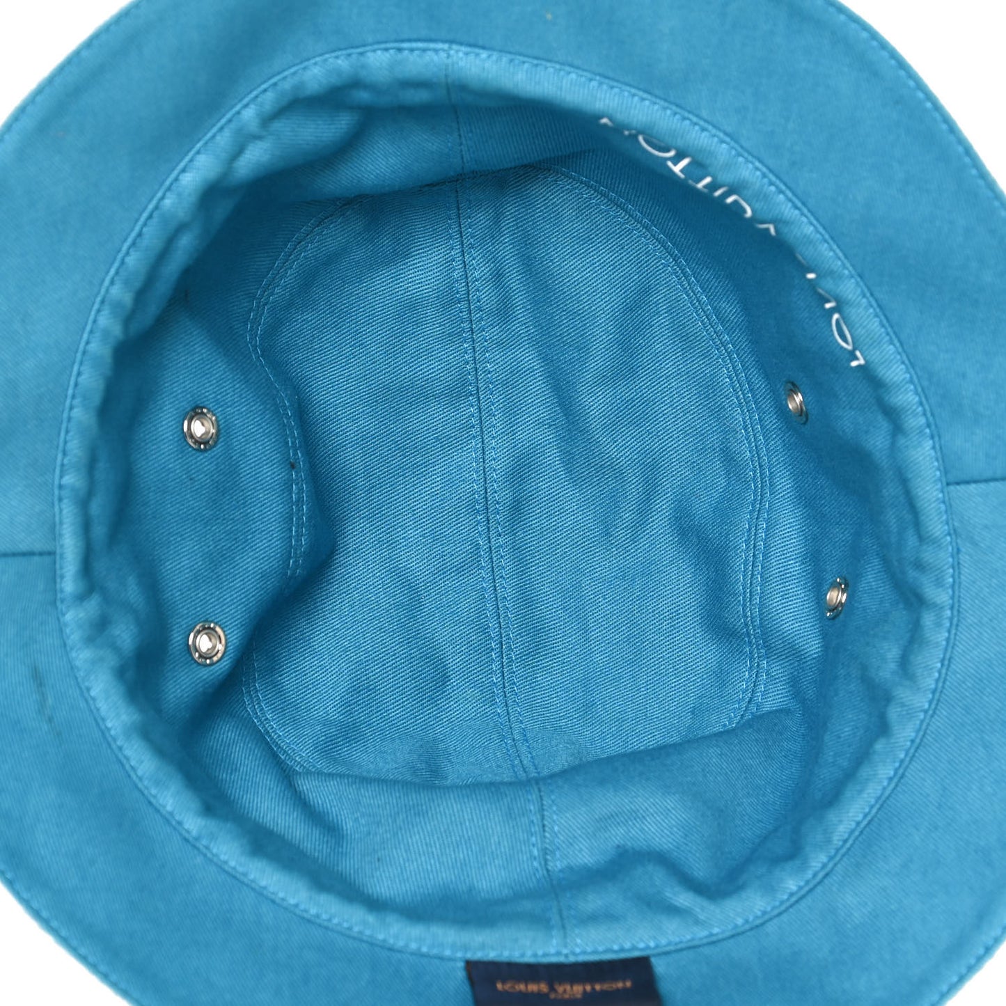 Monogram Denim Transformable Bob Bucket Hat 60 White Blue