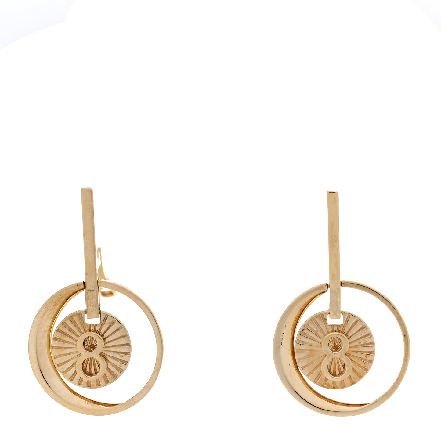 18K Yellow Gold Karma Medallion Earrings
