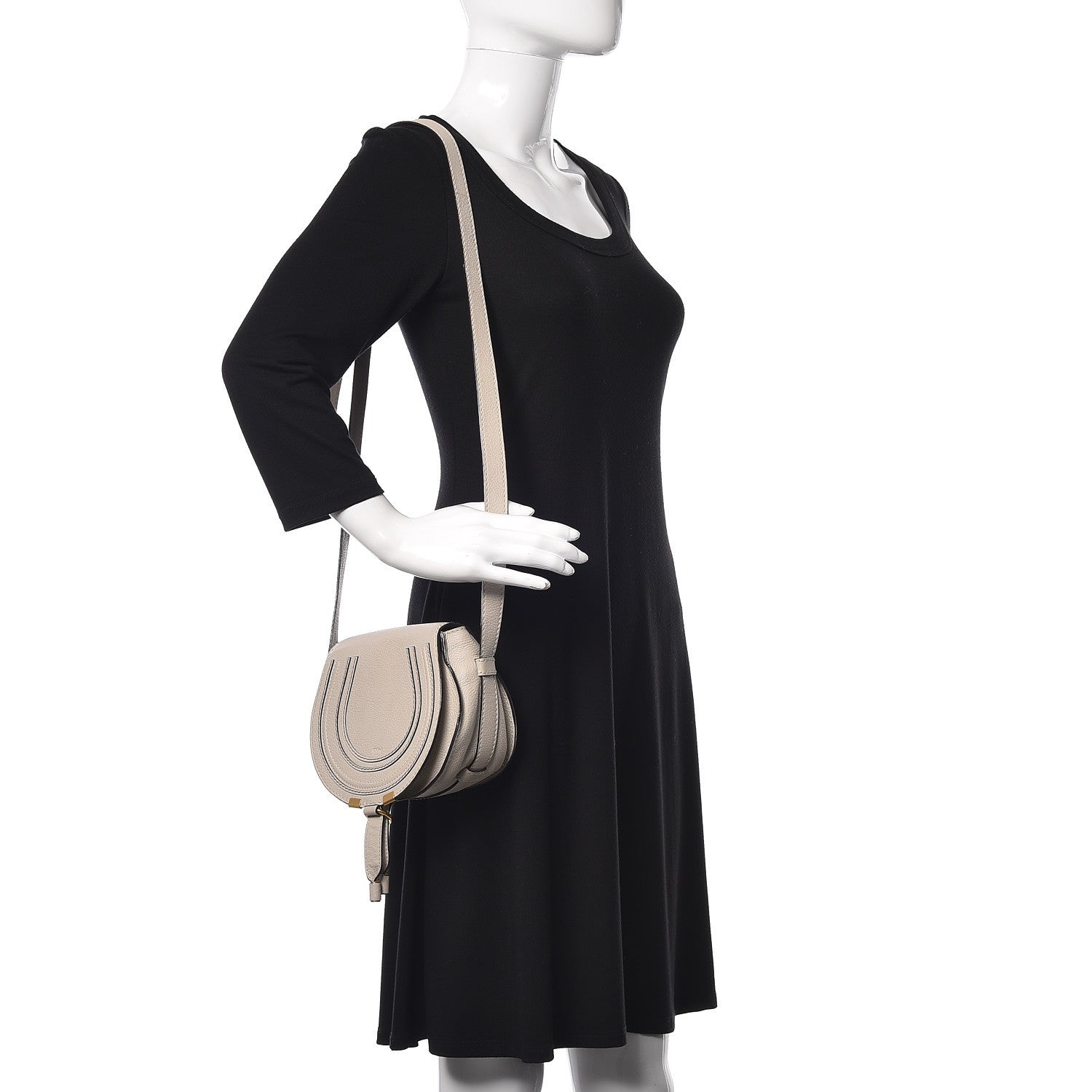Chloe Calfskin Mini Marcie Round Crossbody Bag Dove 2 of 14