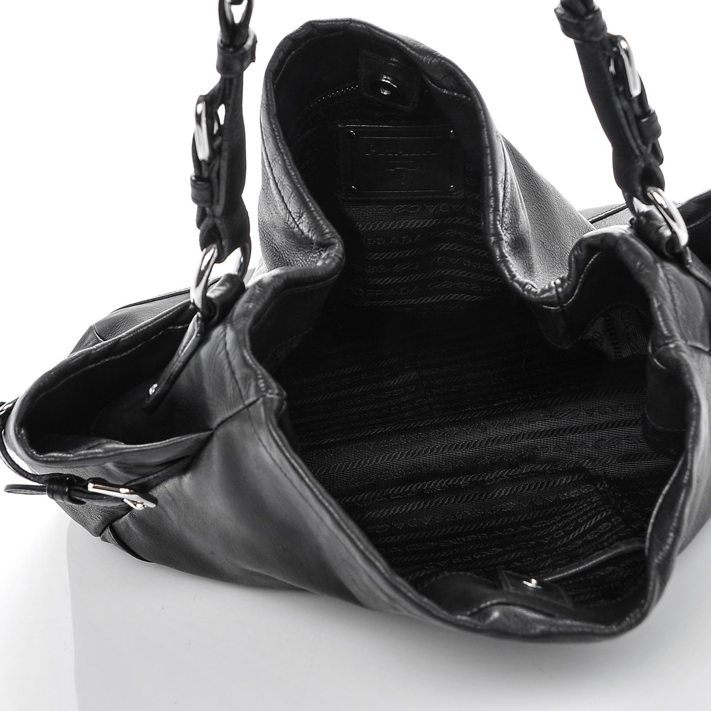 Soft Calf Two Pocket Hobo Nero Black