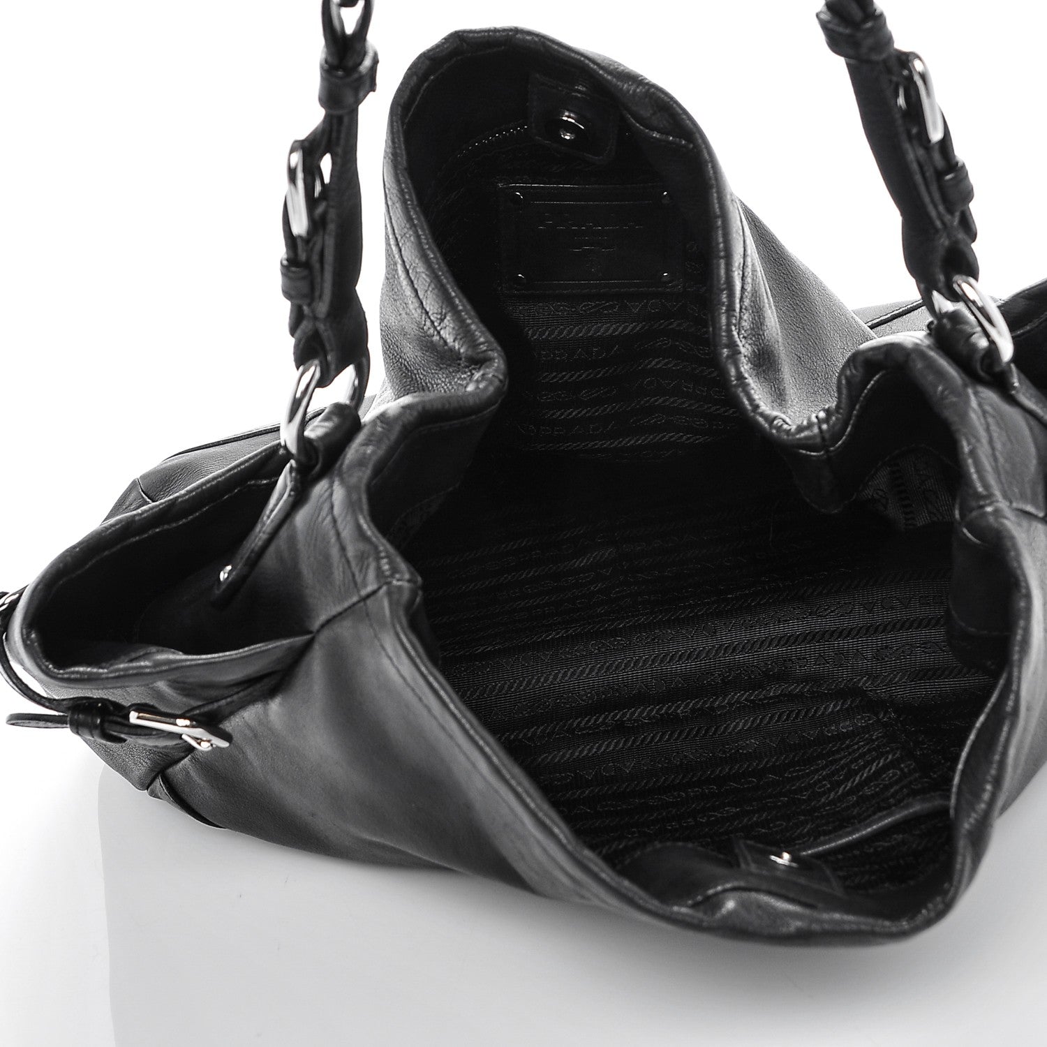 Prada Soft Calf Two Pocket Hobo Nero Black 5 of 8