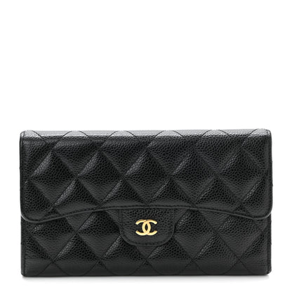 Chanel Caviar Quilted Large Flap Wallet Black 1 of 8