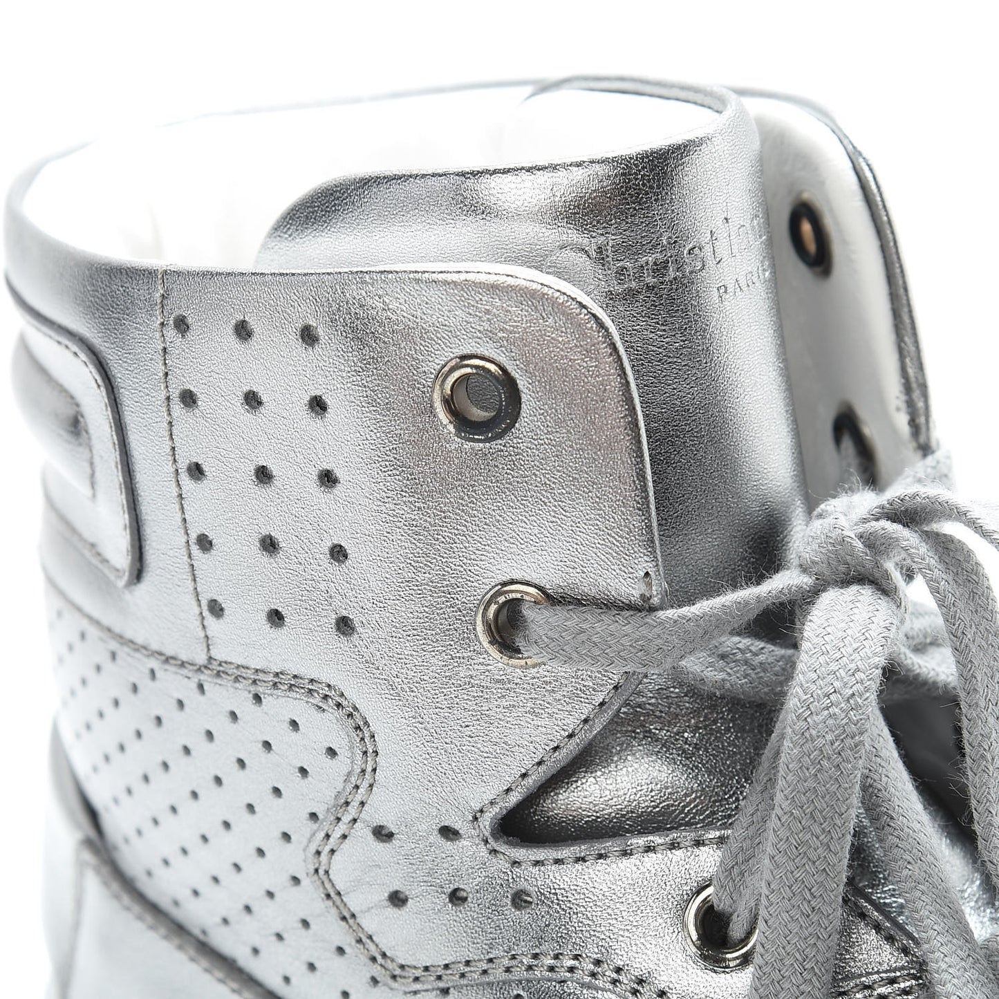 Metallic Calfskin Hip-Dior High Top Sneakers 39 Steel