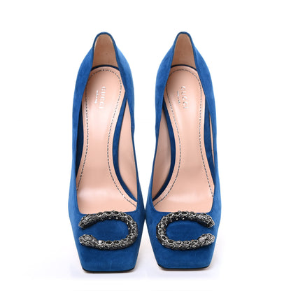 Gucci Suede Dionysus Pumps 41 Blue 5 of 11