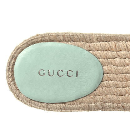 Gucci Nappa Matelasse GG Marmont Espadrille Slide Sandals 38 Water Green 7 of 12