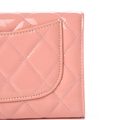 Chanel Patent Quilted Long Flap Wallet Pink 11 of 12