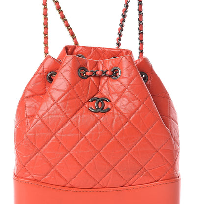 Chanel Aged Calfskin Quilted Small Gabrielle Backpack Orange 8 of 12