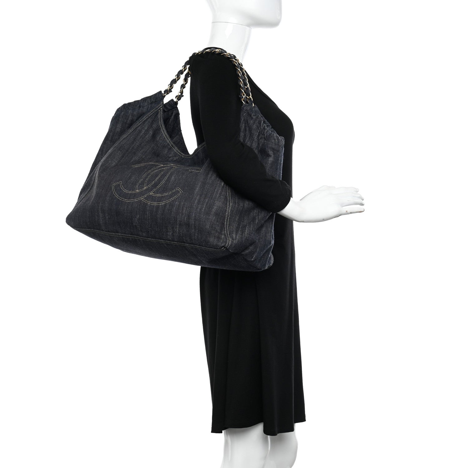 Chanel Denim XL Coco Cabas Tote Blue 2 of 13