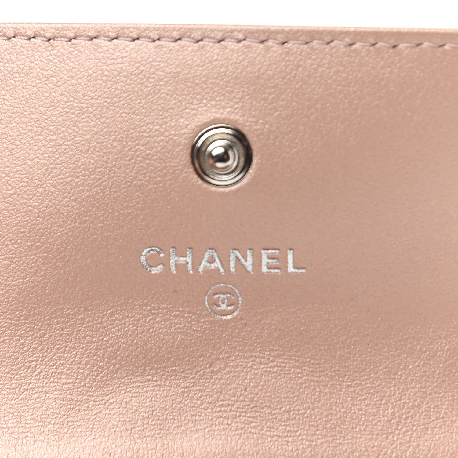 Chanel Goatskin Camellia Embossed Card Holder Wallet Light Pink 6 of 9