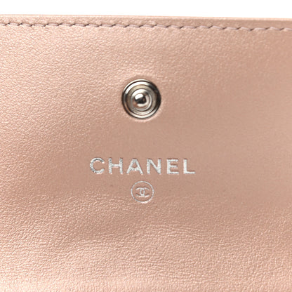 Chanel Goatskin Camellia Embossed Card Holder Wallet Light Pink 6 of 9