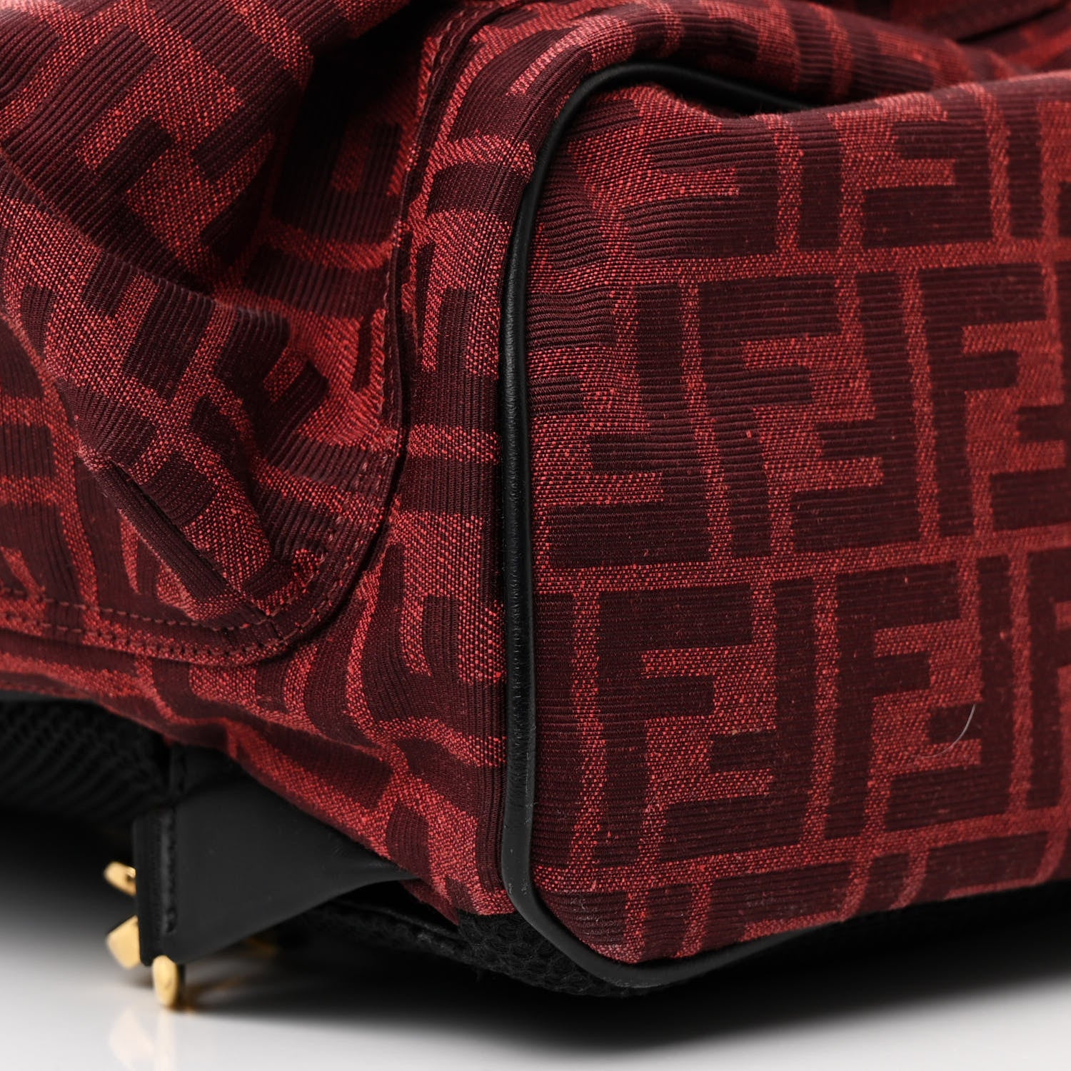 Fendi Recycled Fabric Jacquard Vitello Grace FF 1974 Large Fendi Strike Backpack Rosso Marlboro Black 9 of 10