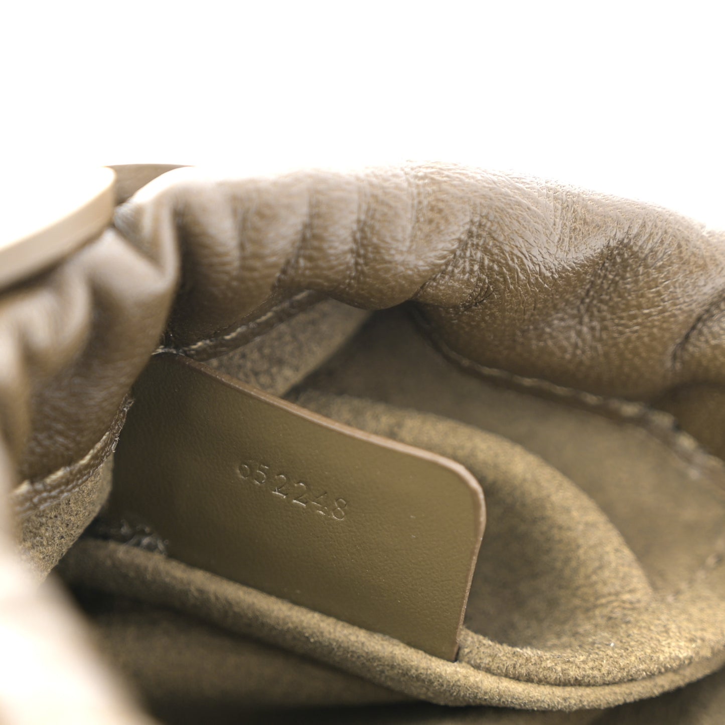 Nappa Calfskin Cutout Anagram Pocket Crossbody Bag Olive