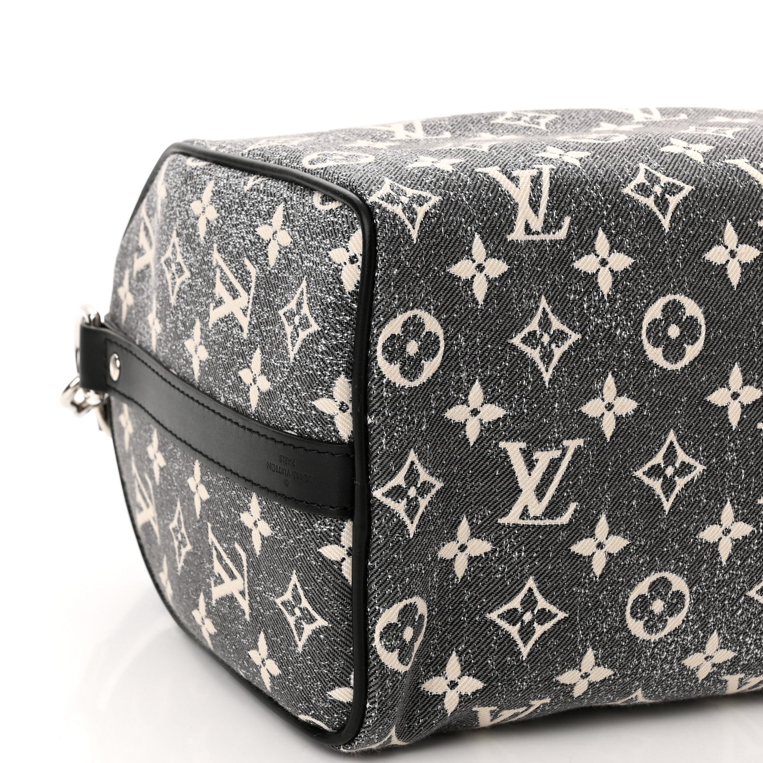 Louis Vuitton Denim Monogram Jacquard Speedy Bandouliere 25 Black 9 of 10