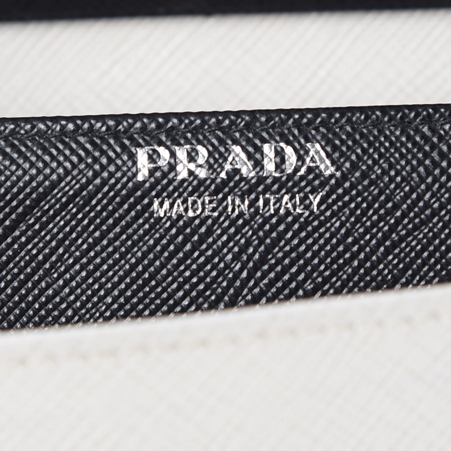 Prada Saffiano Bi-Color Trend Continental Wallet Talco Black 7 of 12