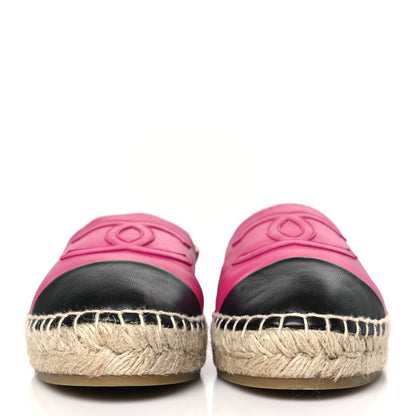 Chanel Lambskin CC Espadrilles 40 Fuchsia Black 2 of 9
