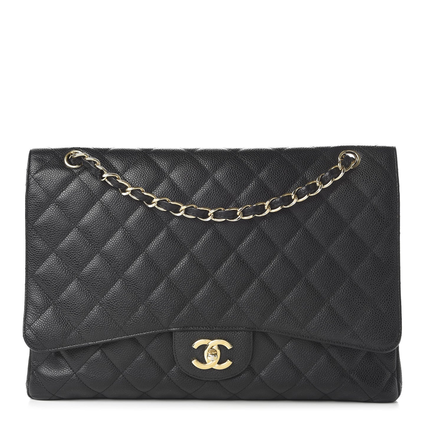 Caviar Quilted Maxi Single Flap Black