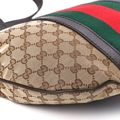 Gucci Monogram Vintage Web Medium Half Moon Hobo Dark Brown 12 of 16