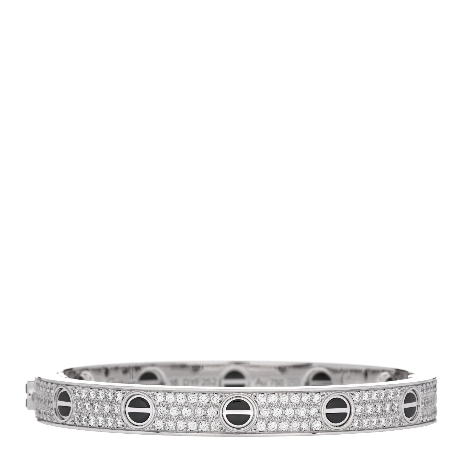 Cartier 18K White Gold Diamond Ceramic LOVE Paved Bracelet 16 1 of 4
