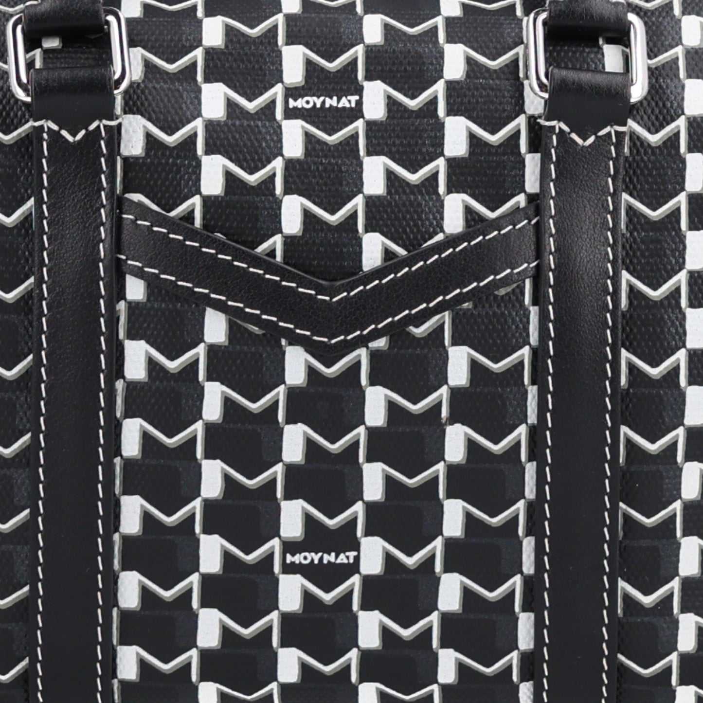 X KASING LUNG Calfskin Canvas M Labubu Boston Bag Black Multicolor