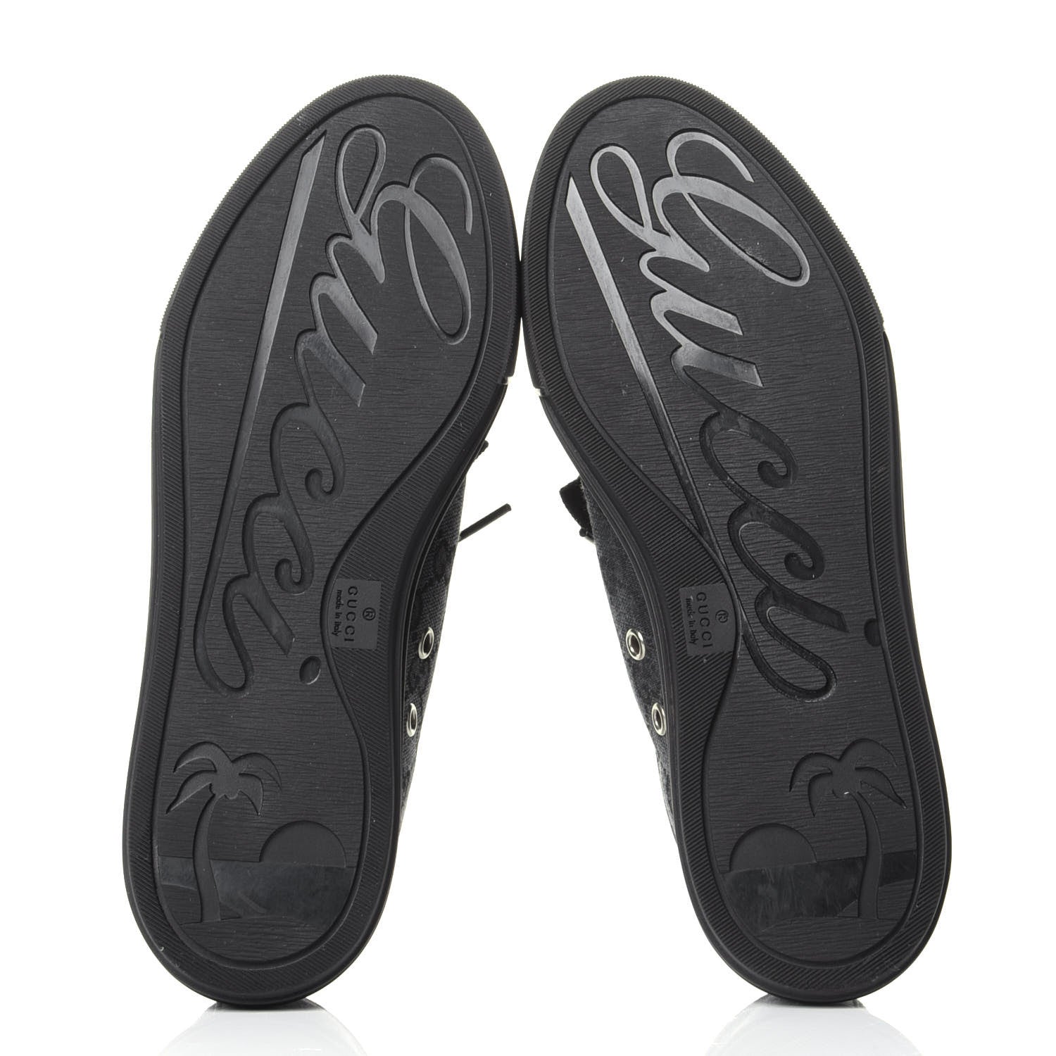 Gucci GG Monogram Calfskin Womens Low Top Sneakers 36.5 Piombo Black 7 of 10