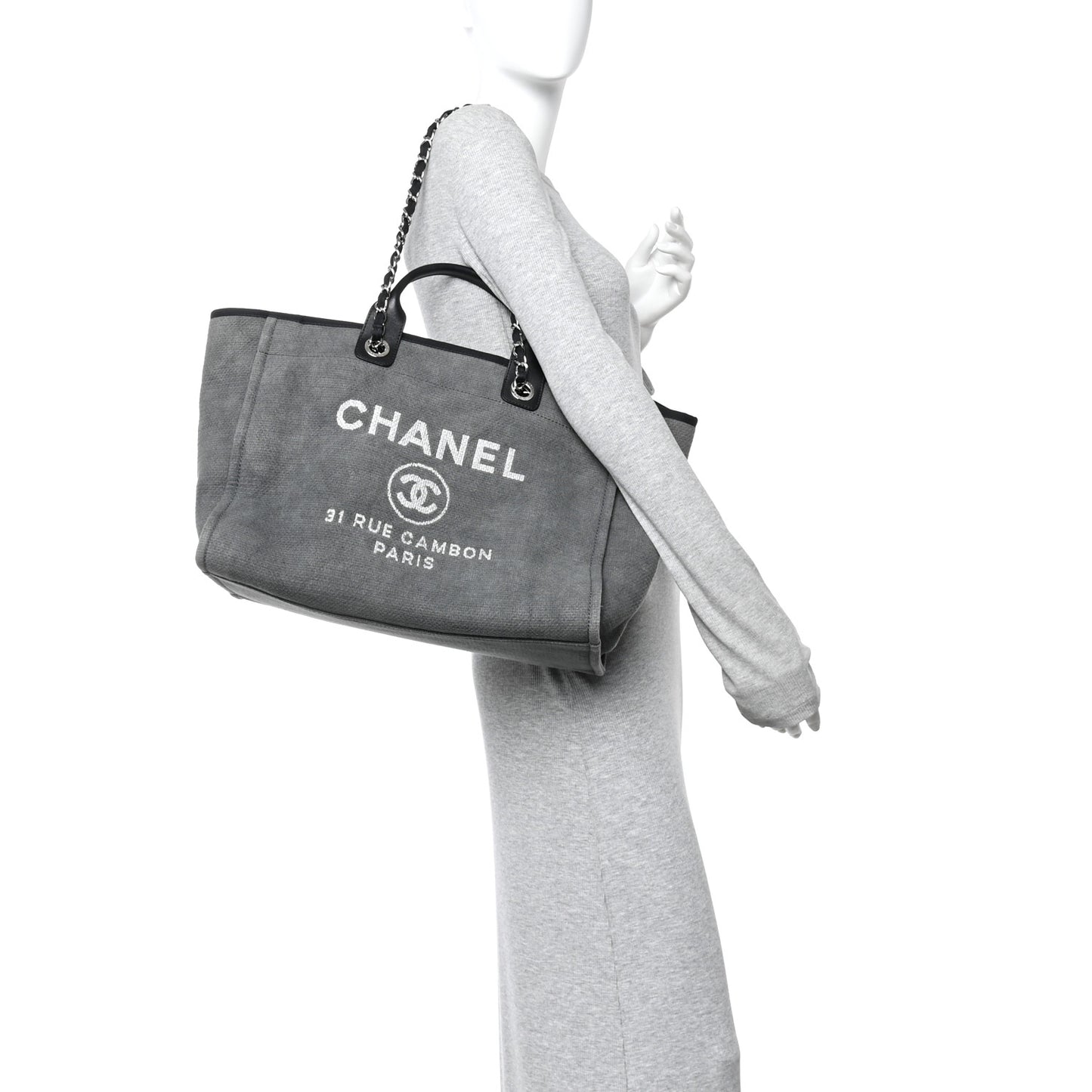 Canvas Large Deauville Tote Grey