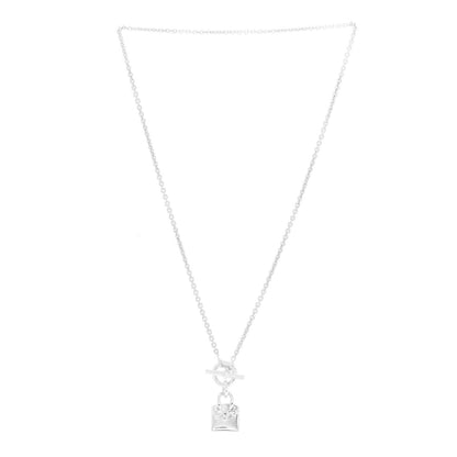 Hermes Sterling Silver Birkin Amulette Pendant Necklace 3 of 6