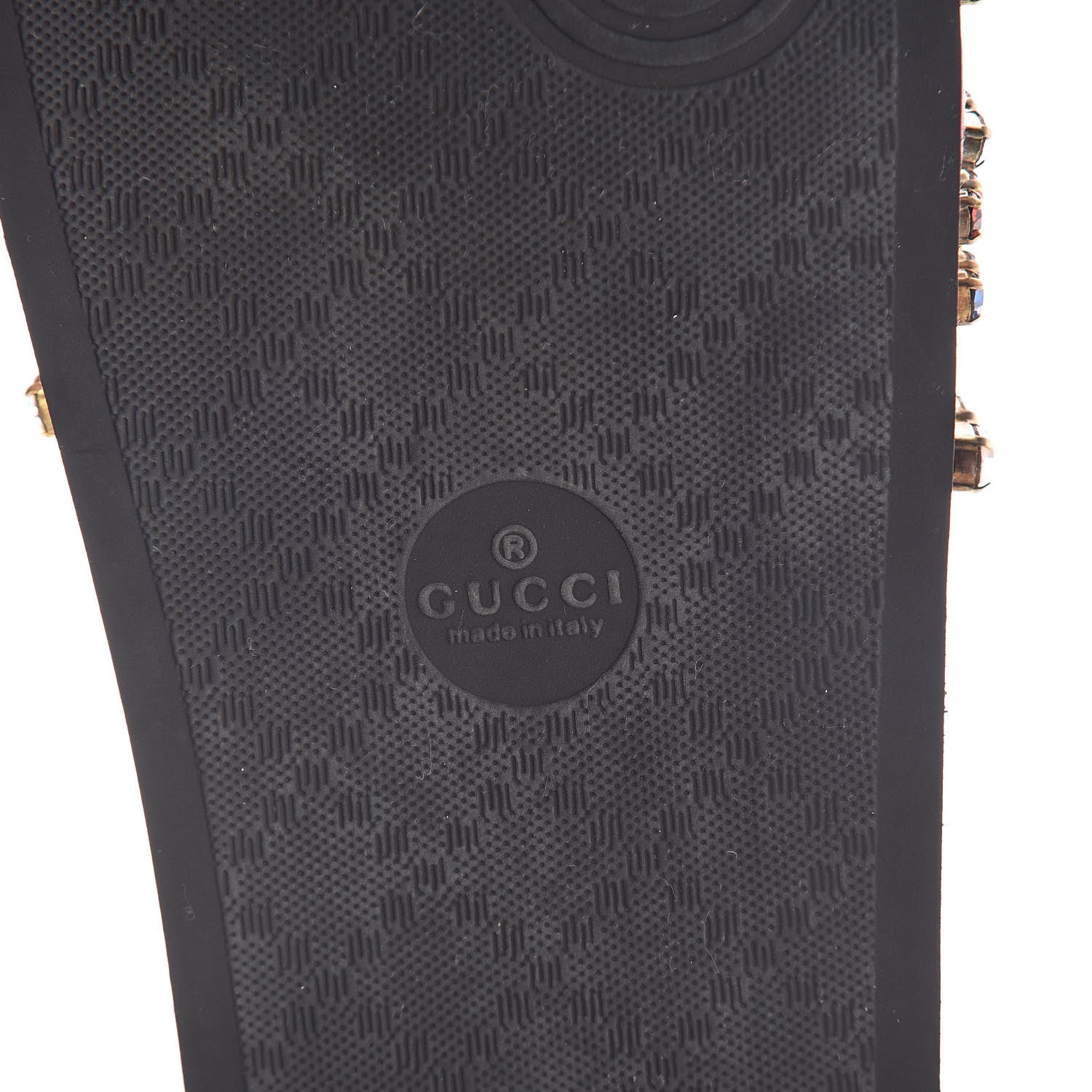 Gucci Velvet Crystal Embellished Slide Sandals 39 5 of 7
