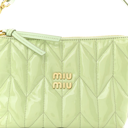 Miu Miu Patent Quilted Mini Spirit Ciré Bag Aqua 8 of 12