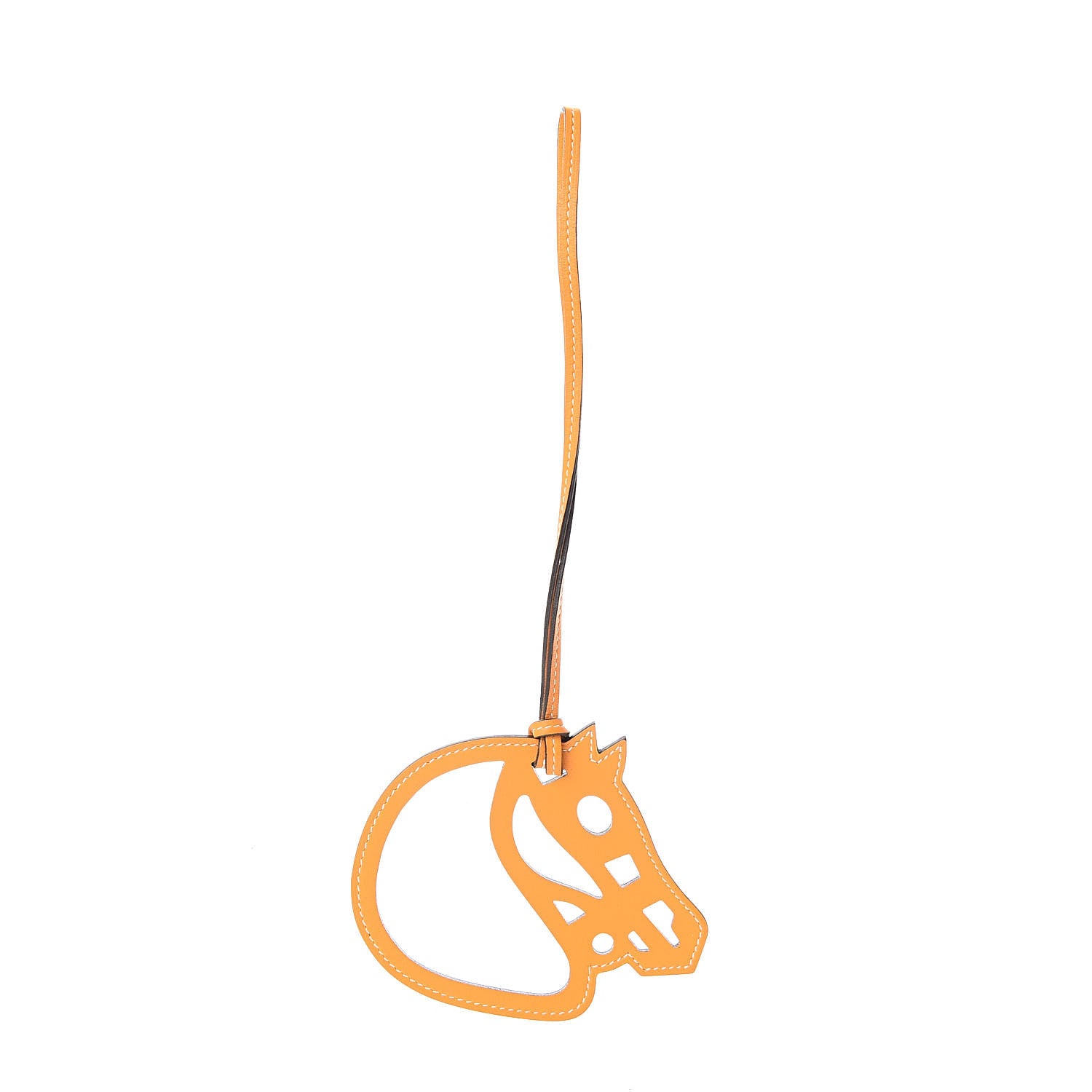 Hermes Swift Paddock Cheval Horse Bag Charm Jaune D'or 1 of 4