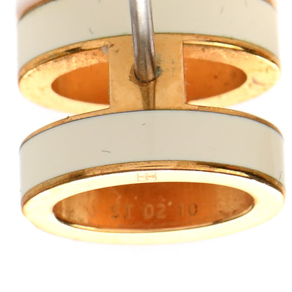 Hermes Gold Lacquered Mini Pop H Earrings White 4 of 6