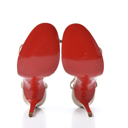 Christian Louboutin Patent Mimini Asymmetric 100 Strappy Sandals 40 Nude 5 of 8
