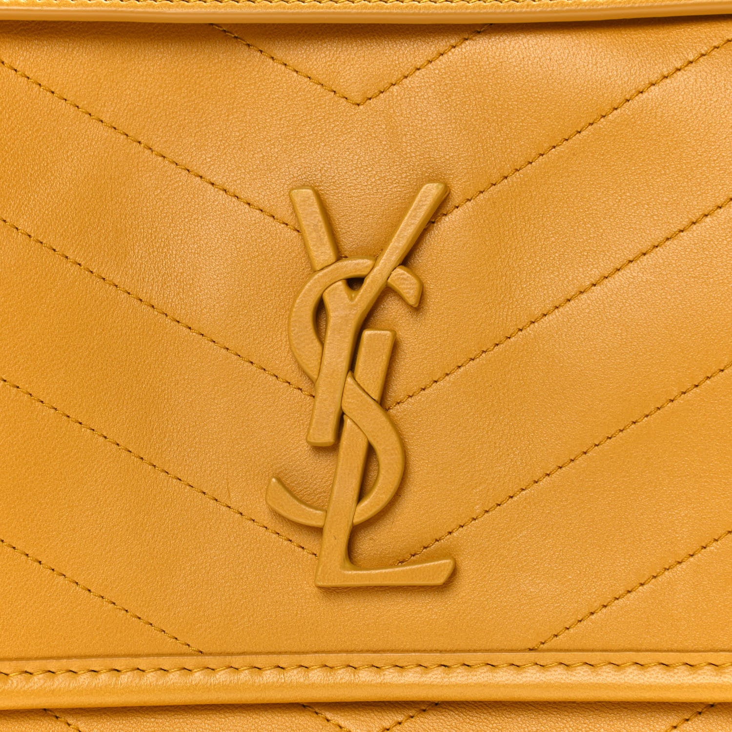 Saint Laurent Lambskin Matelasse Monogram Medium Niki Chain Satchel Yellow 11 of 17