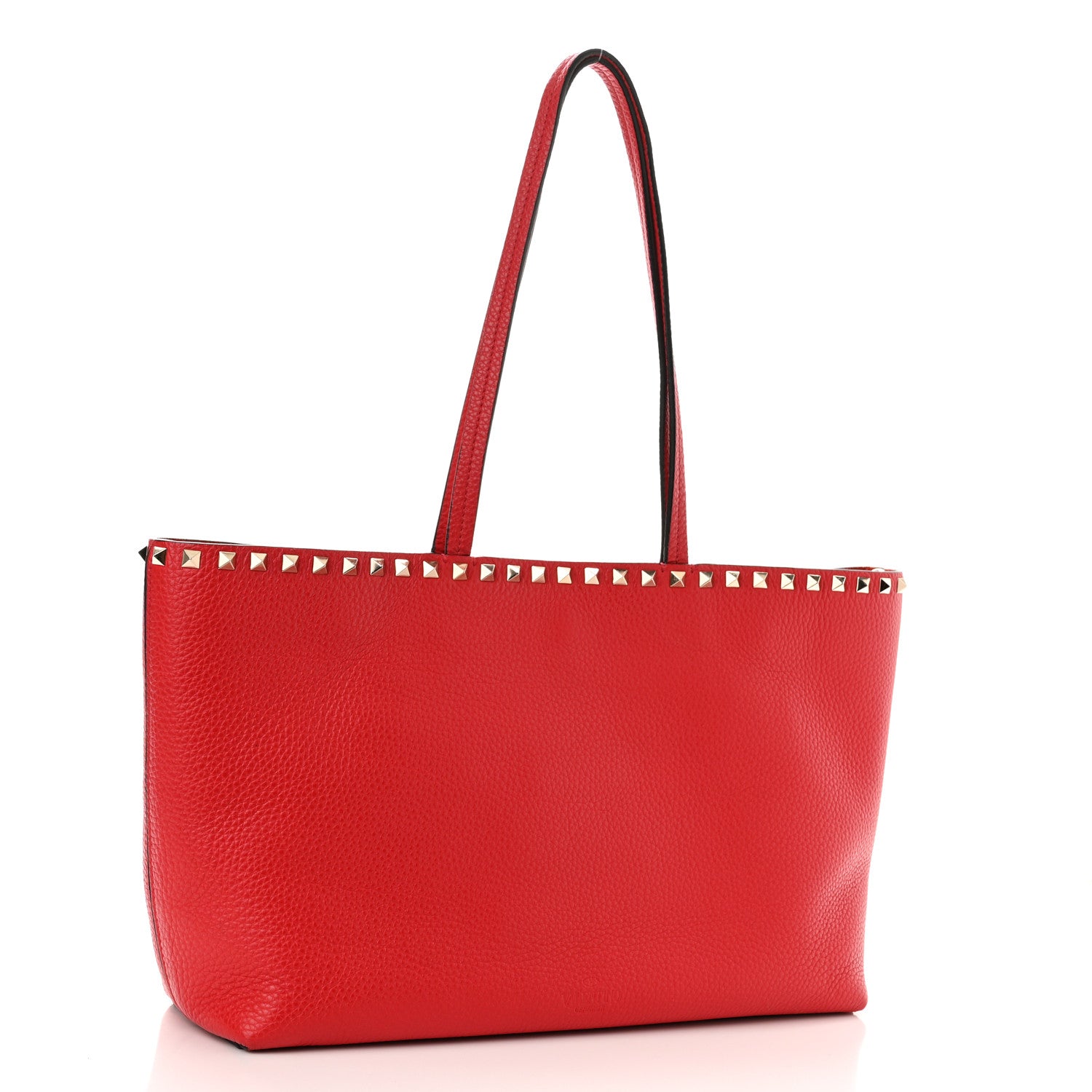 Valentino Garavani Grained Calfskin Rockstud Shoulder Tote Rouge Pur 3 of 9