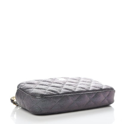 Chanel Iridescent Caviar Quilted Clutch With Chain Black 4 of 13