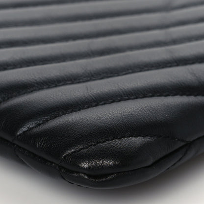 Saint Laurent Calfskin Matelasse Chevron Monogram A5 Wristlet Black 9 of 11