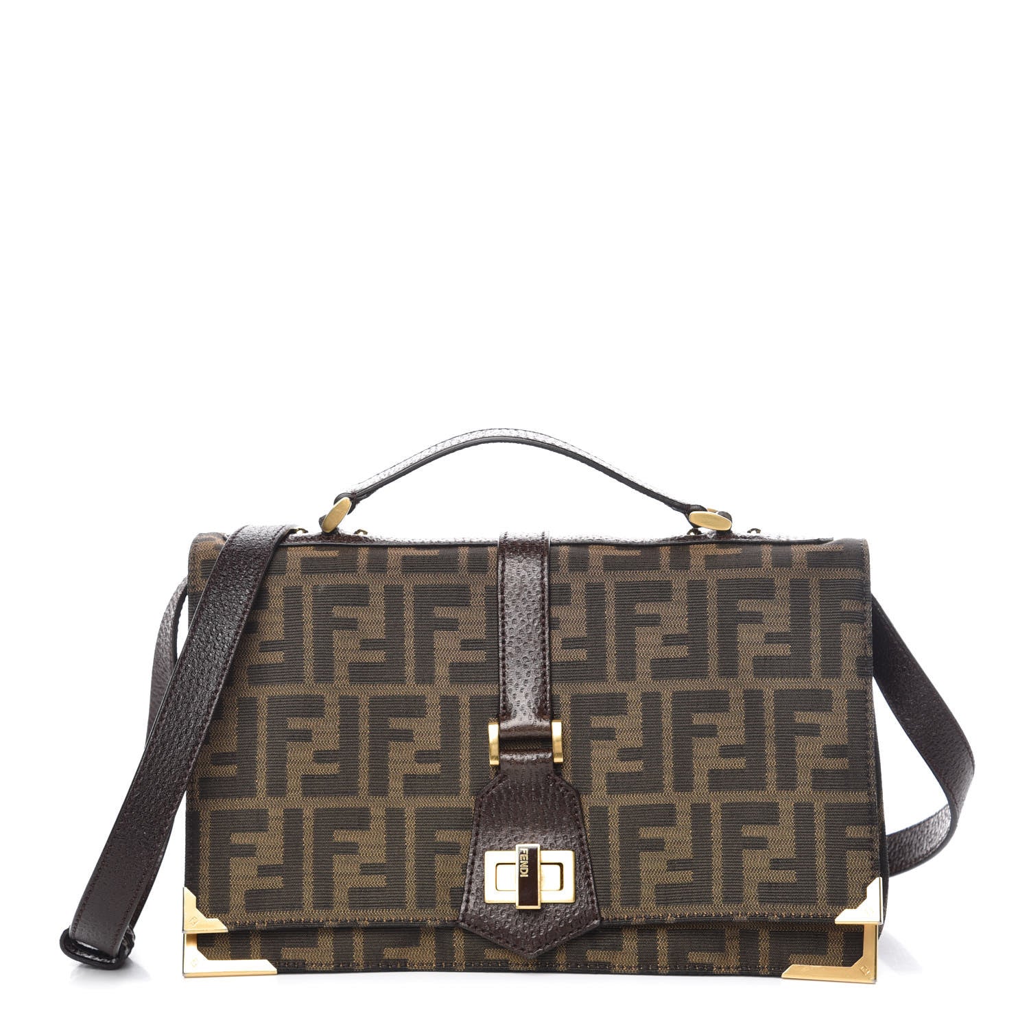 Fendi Zucca Vitello Classico No.1 Satchel Tobacco Moro 1 of 9