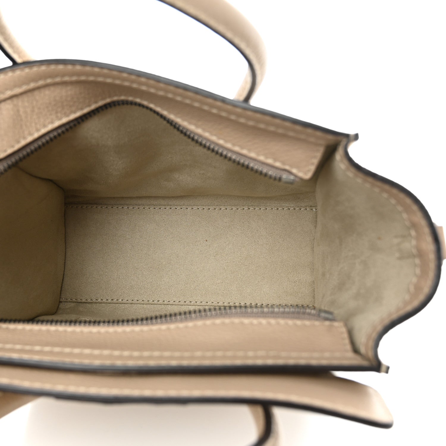 Celine Drummed Calfskin Nano Luggage Dune 5 of 10