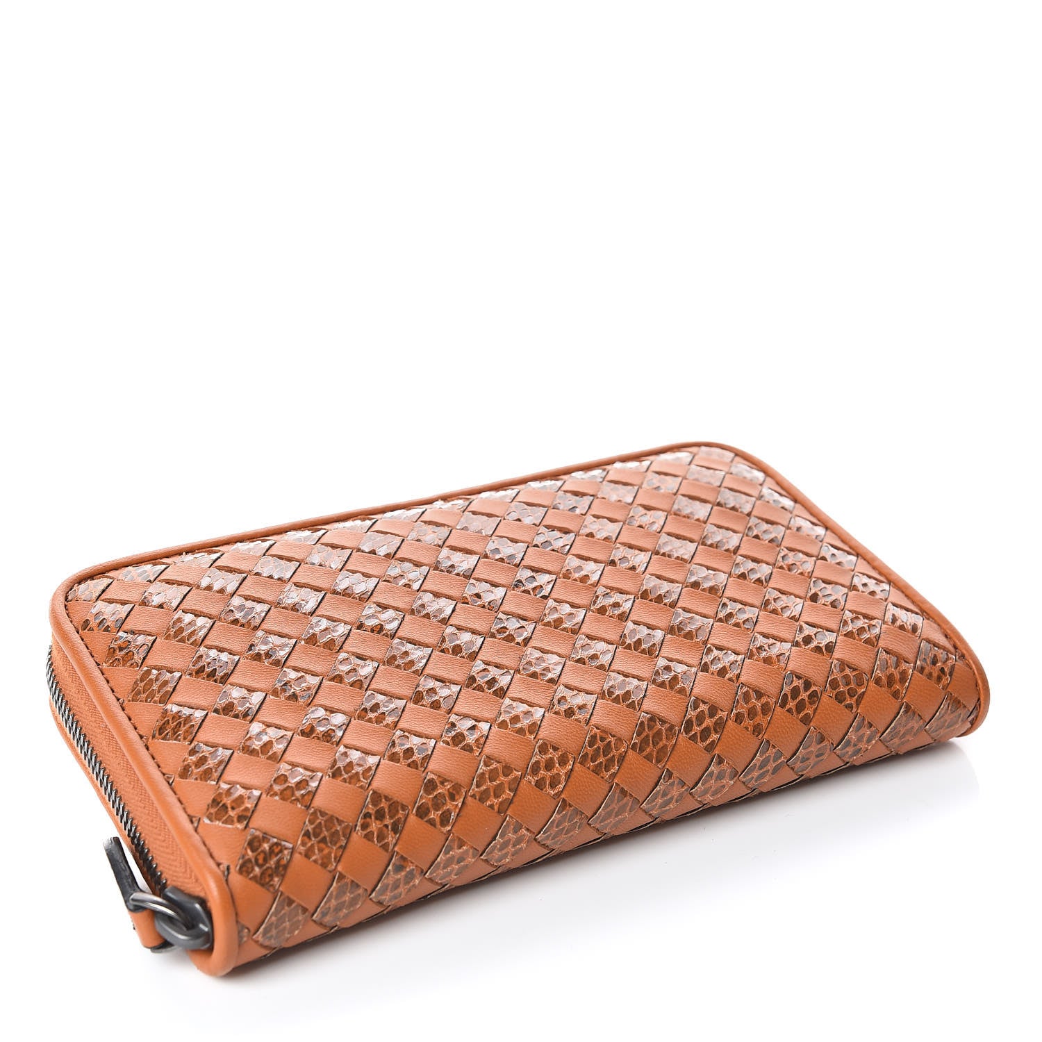 Bottega Veneta Ayers Livrea Intrecciato Zip Around Wallet Brown 4 of 10