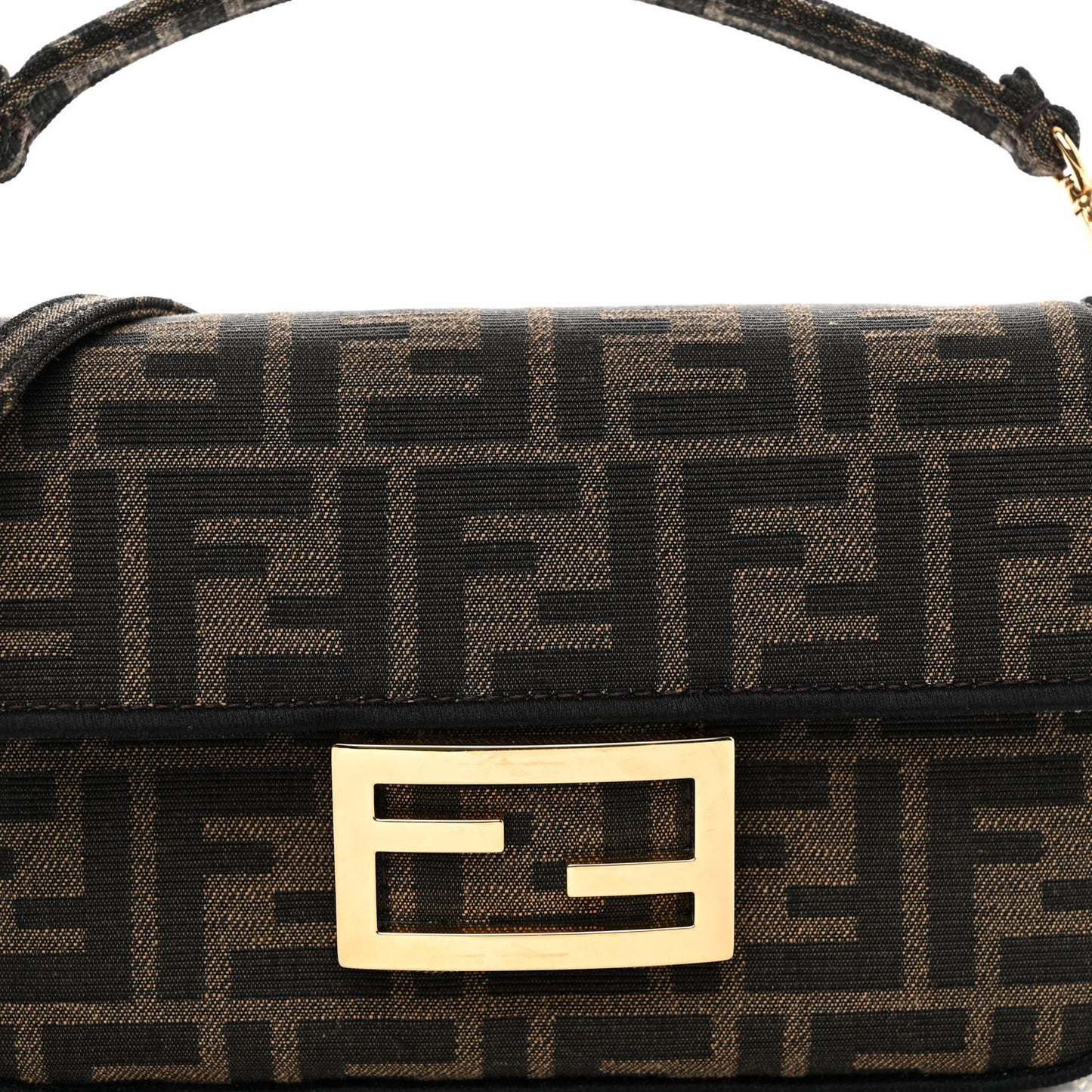 Fabric Jacquard FF 1974 Mini Baguette Tobacco Moro Black