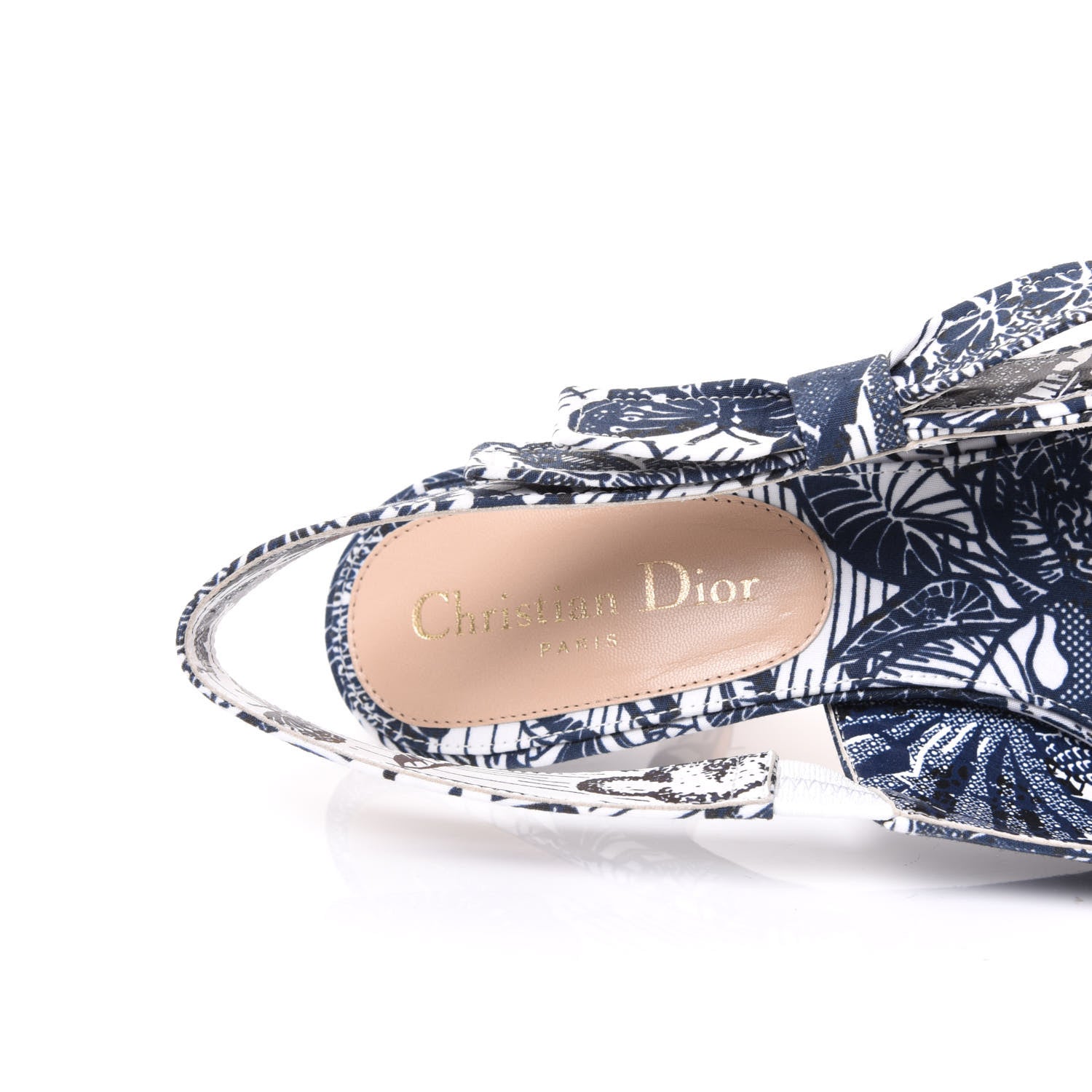 Christian Dior Toile De Jouy Sweet D Slingback Pumps 37 Off White 7 of 9