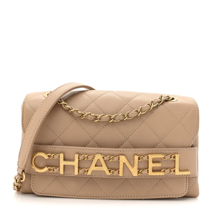 Chanel Calfskin Quilted Small Enchained Flap Beige 1 of 11