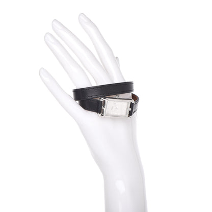 Hermes Stainless Steel Barenia 20mm Nantucket Double Tour Quartz Watch Noir 2 of 14