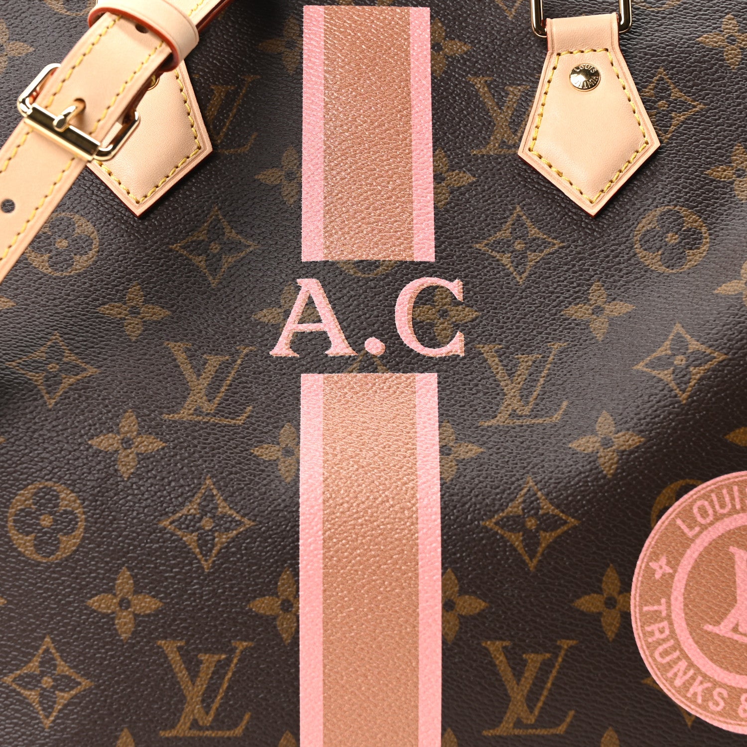 Louis Vuitton Mon Monogram Speedy Bandouliere 35 Light Pink Camel 7 of 9