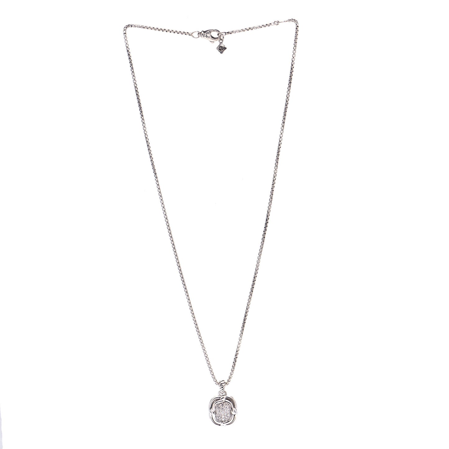 Sterling Silver Diamond 10mm Labyrinth Pendant Necklace