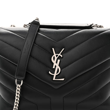 Saint Laurent Calfskin Y Quilted Monogram Small Loulou Chain Satchel Black 8 of 11